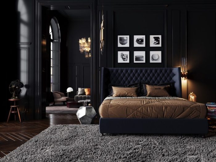 Black and cream bedroom design ideas