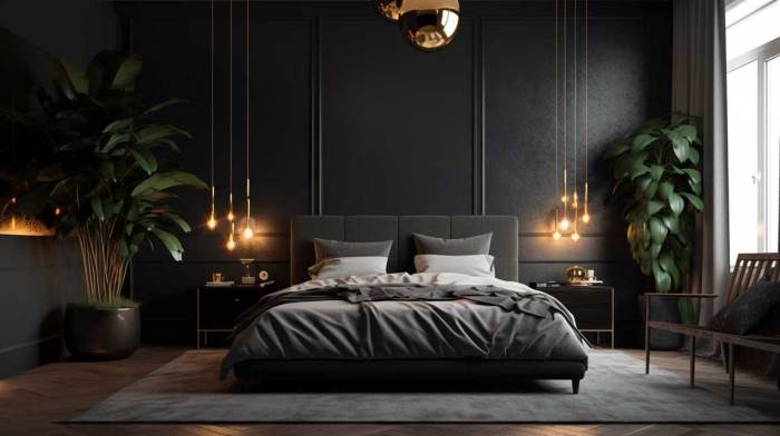 Bedroom interior design black